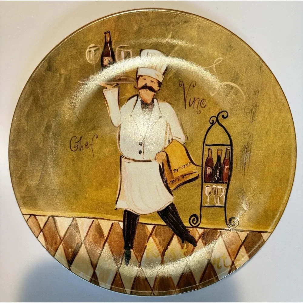 Set of 4 Oneida Jennifer Sosik Chef Capades Stoneware salad dessert plates 8.25